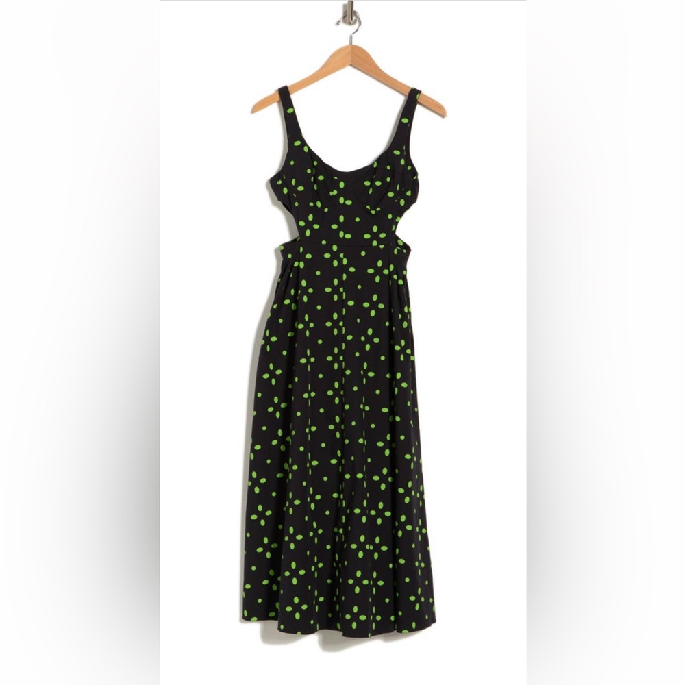 Topshop cutout fit and flare cotton dress